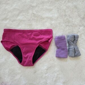 Hanes Period Girls Hipsters 3-Pack Underwear Leaks Comfort Tagless Assor sz 12